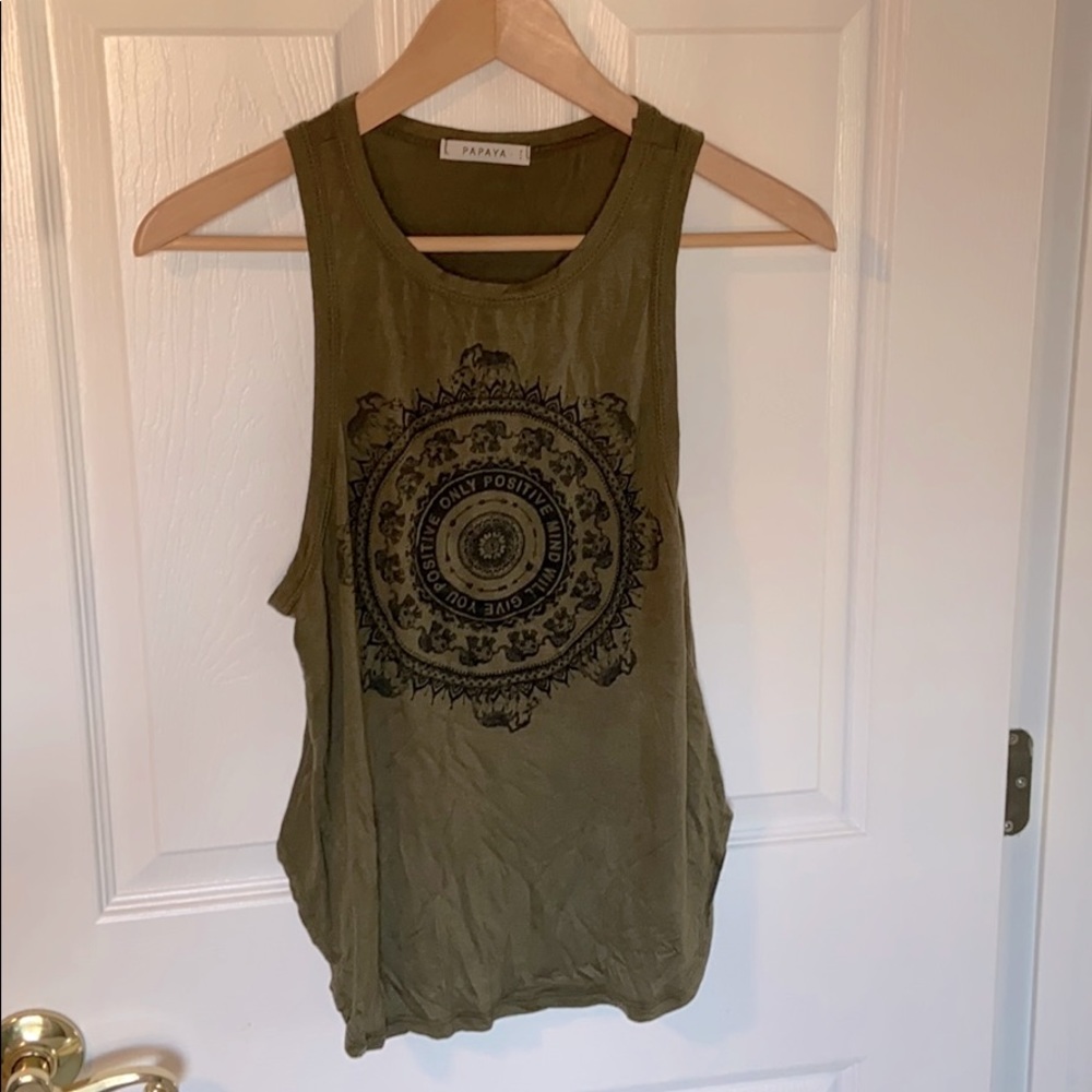 Green cute tribal tank top